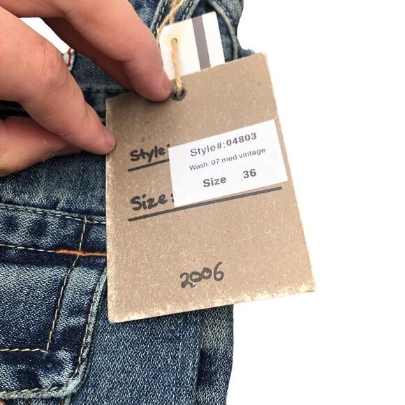 Brand New Vintage True Religion Embroidered Jeans Size 36 JOEY Blue - Picture 12 of 13